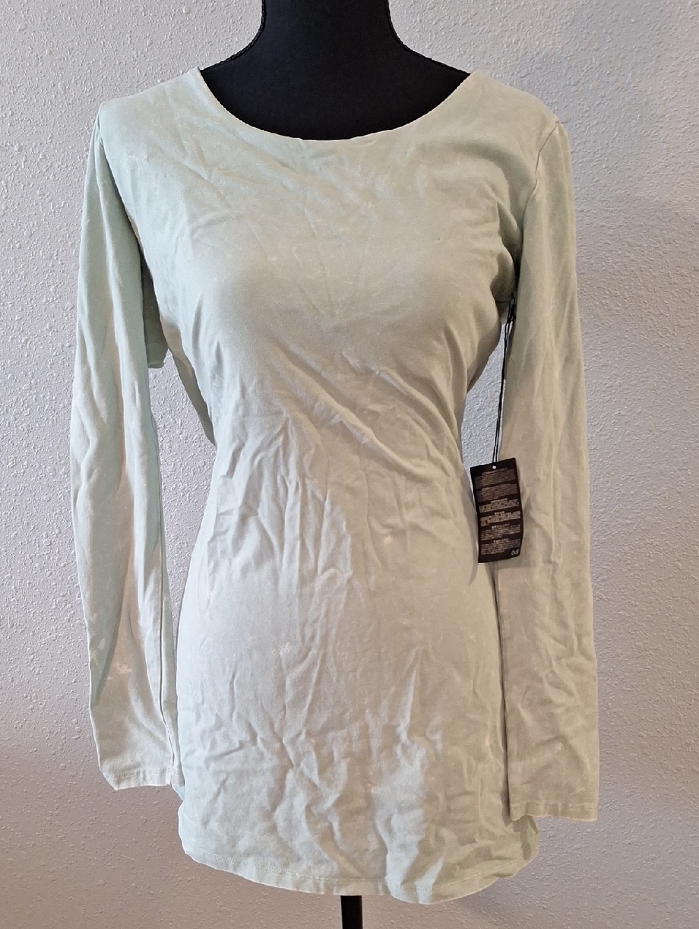 Forever 21 Long Sleeve Scoop Neck Top - Built in Bra Mint